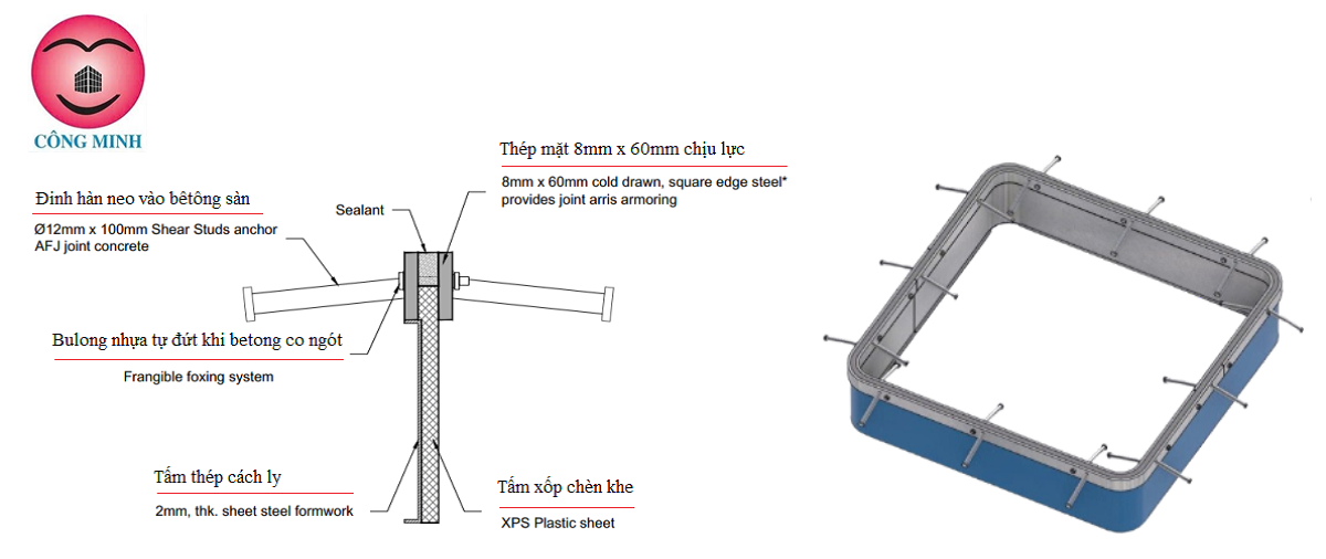 Cấu tạo khe cô lập chân cột